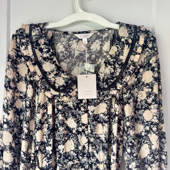 LC Lauren Conrad Ruffle Chiffon Shirt Dress Size Medium NEW WITH TAGS - Picture 2 of 10